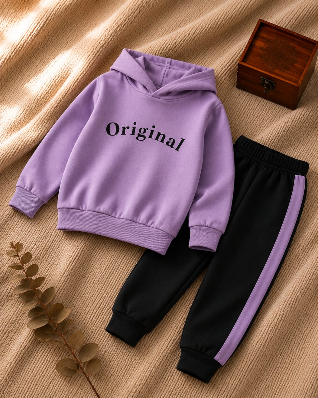 Plush - Hoodied Fleece Shirt & Trouser - Original in Lilac