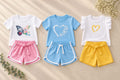 Girls butterfly heart printed co-ord set pack of 3