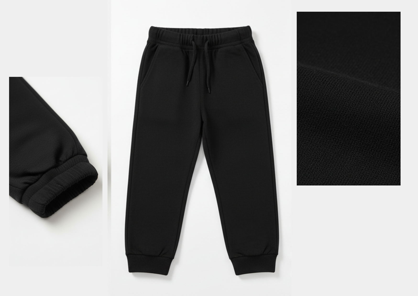 Girls black heartbeat t-shirt and jogger set for summer