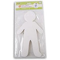 White paper person-shaped cutouts for kids' DIY crafts and school projects.