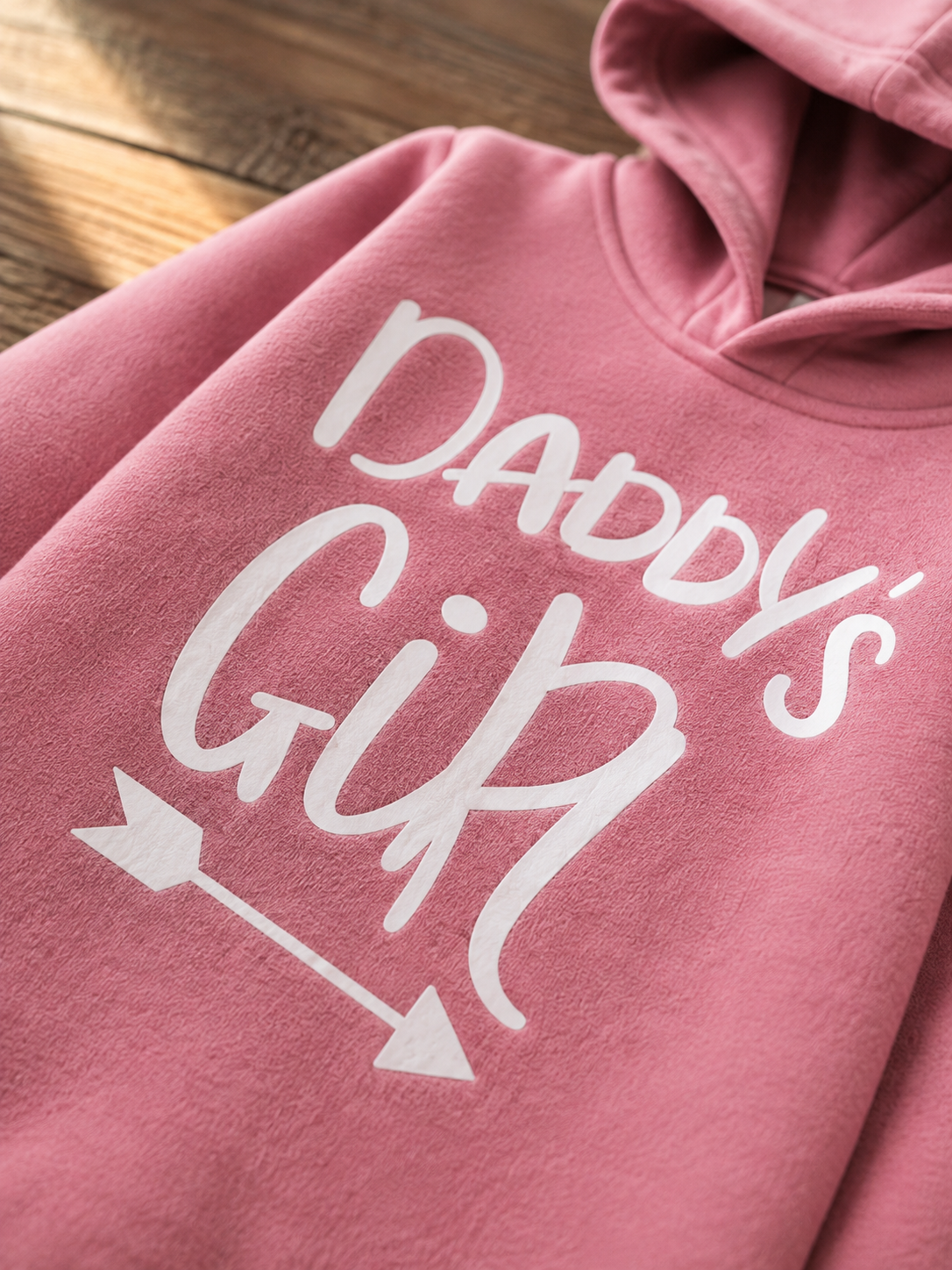 Plush-Hoodie Romper - Daddys girl in Dark Pink