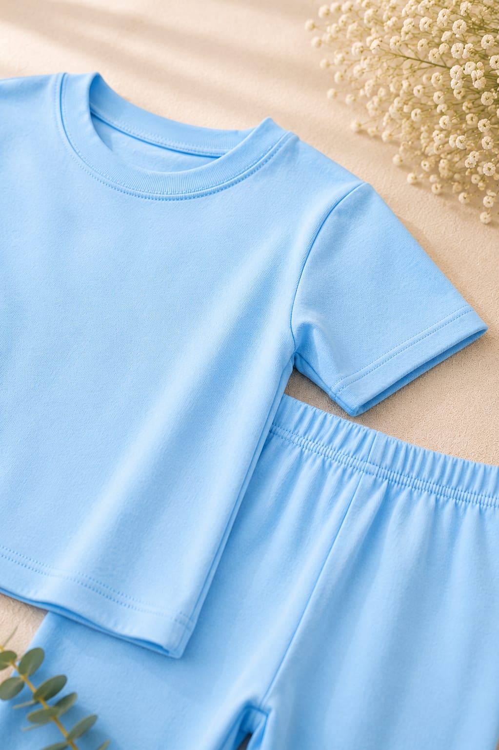 Plush- Everyday Drop Shoulder Co-ord Set in Light blue