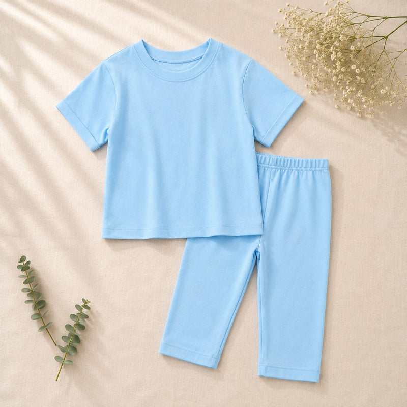 Plush- Everyday Drop Shoulder Co-ord Set in Light blue