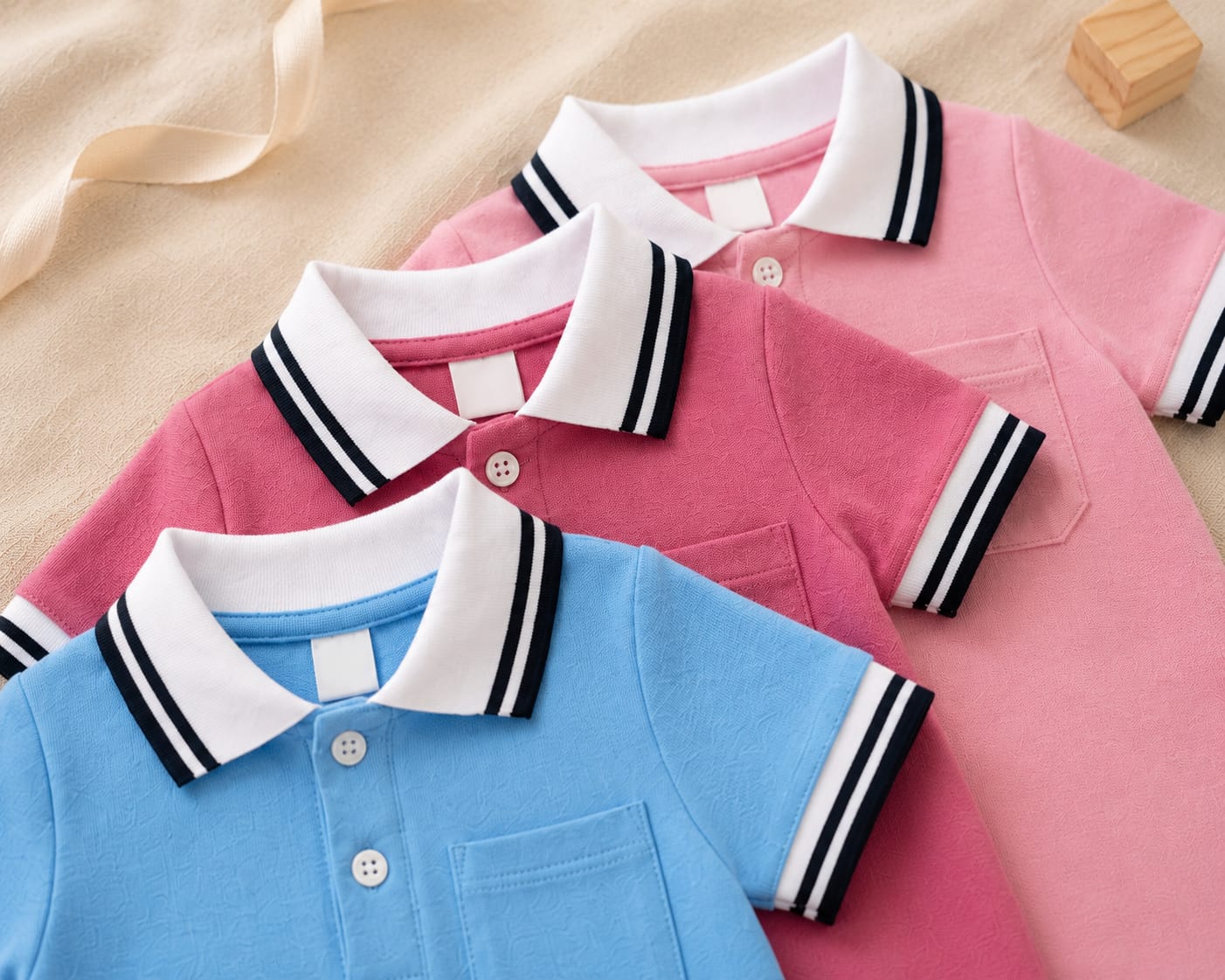 Baby Boy Polo Collar Romper Set of 3 | Jumpsuit for Infants