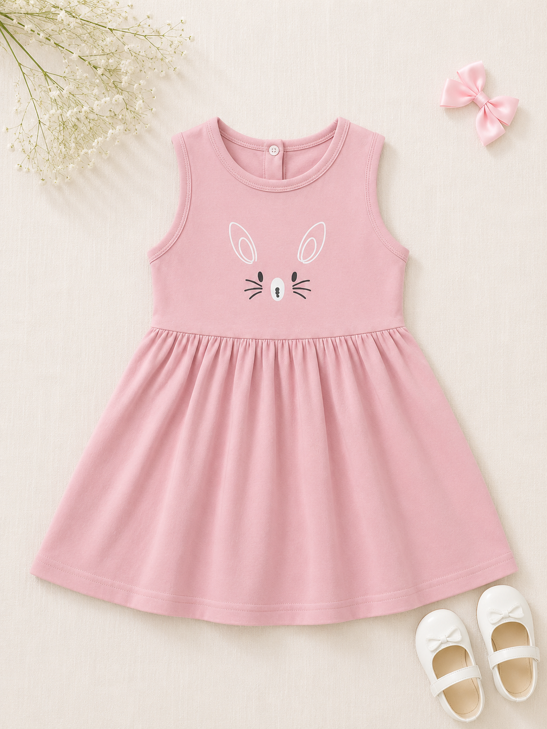 PLUSH-SUMMER DRESS - CAT IN PINK