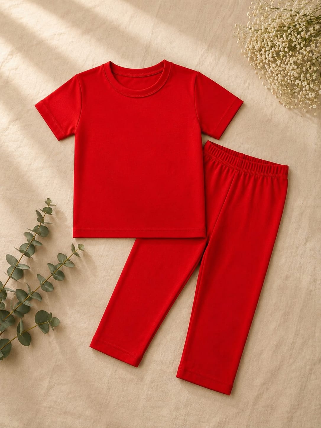 Girls Red Casual Co-ord Set