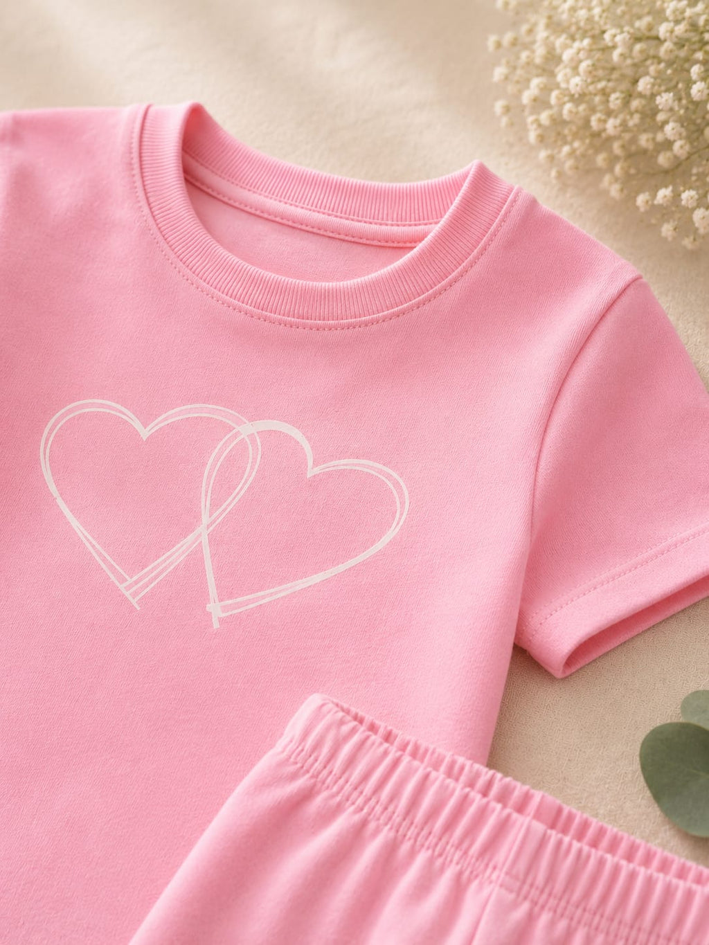 Girls Soft Pink T-Shirt & Legging Set