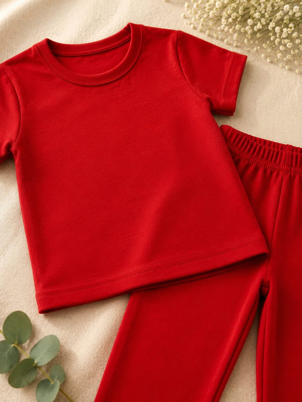 Girls Red Casual Co-ord Set