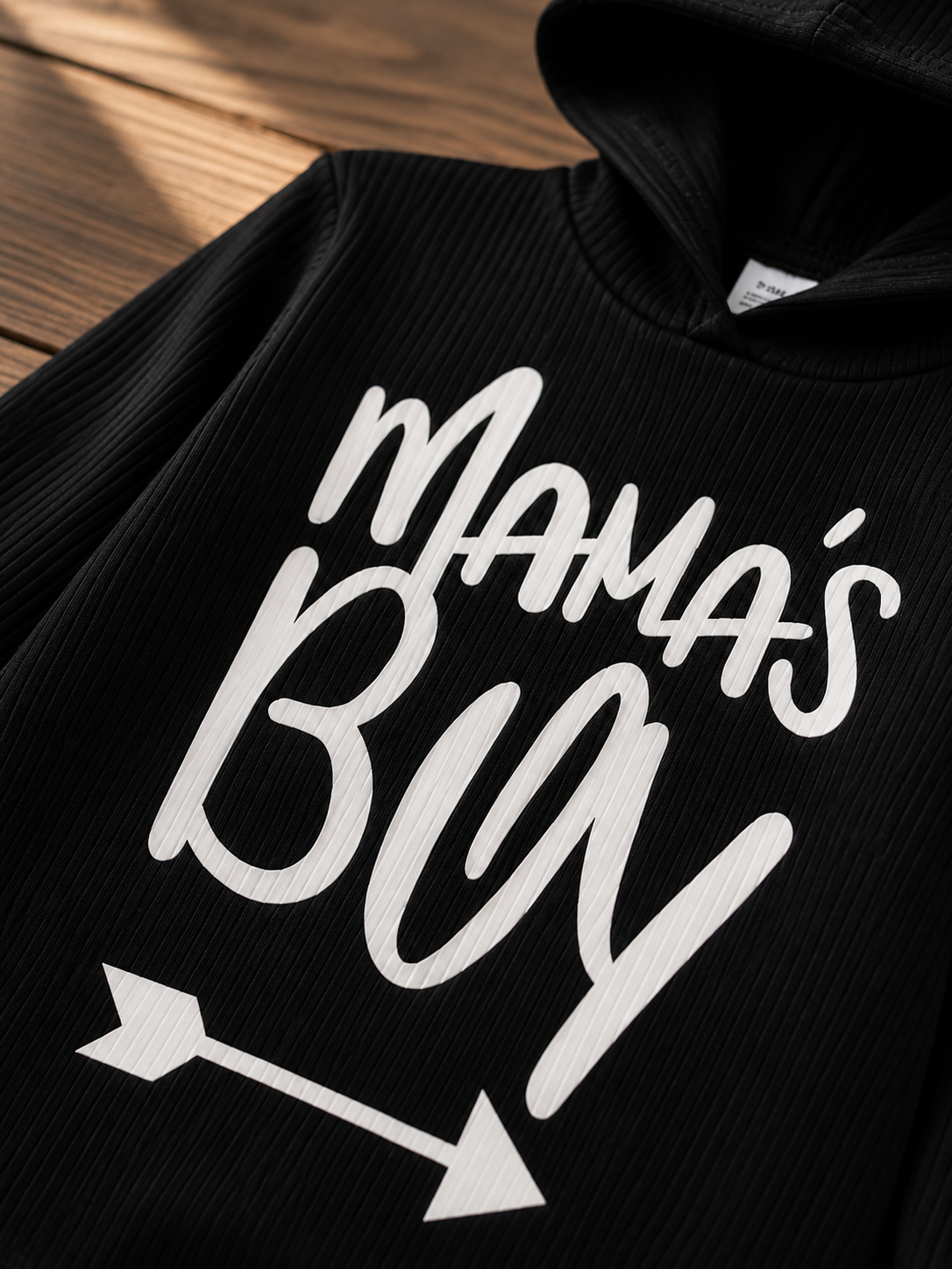Plush-Hoodie Romper - Mamas Boy in Black