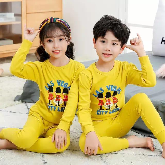 Plush Night Suit - PJ Set Yellow Las Vegas