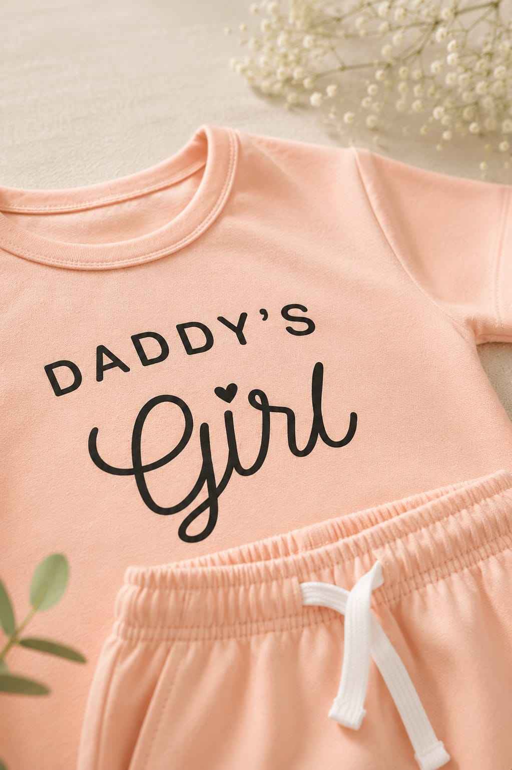 Girls Peach "Daddy's Girl" T-Shirt & Shorts Set