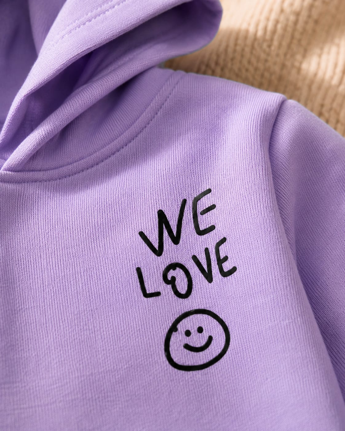 Plush Hoodie Style - Girl Fleece Basic Set Purple