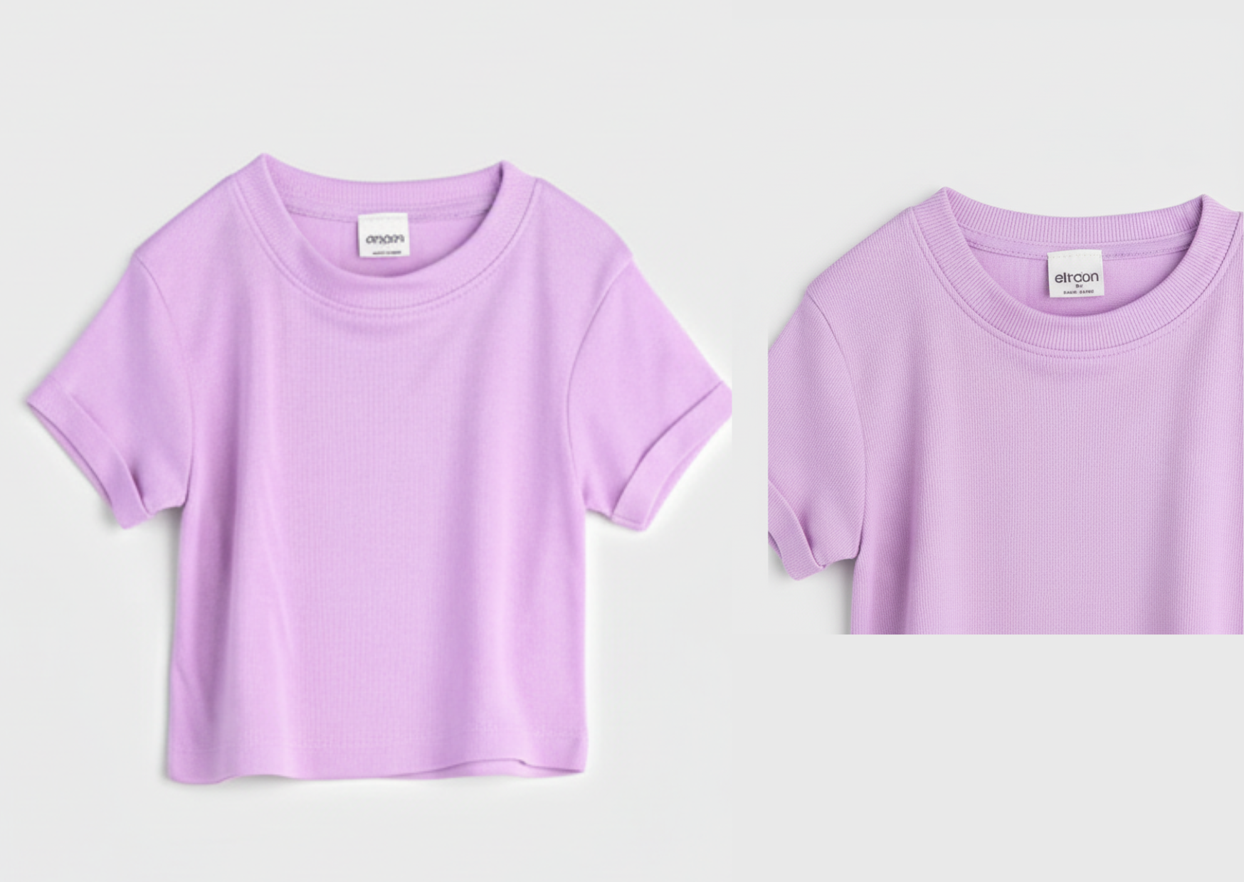 Girl wearing lavender t-shirt and leggings summer outfit