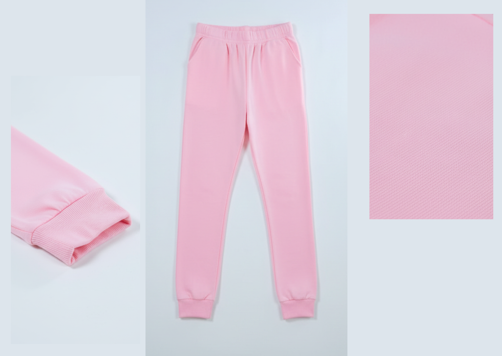 Girls pink t-shirt and leggings outfit set with heart print