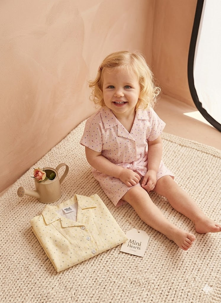 MINI AURA Girls Polka Dot Jumpsuit with Waist Belt – Pink