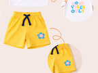 Nifty Basics Girls T-Shirt and Shorts Set (Good Vibes Only) – White & Yellow