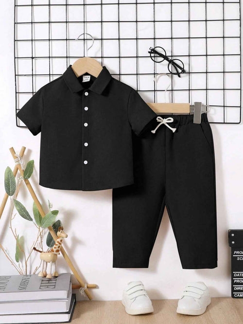 PLUSH-PREMIUM BASICS CASUAL WEAR P/J SET IN BLACK