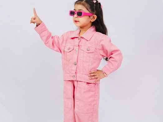 Plush - Denim Coord Set - Barbie Pink