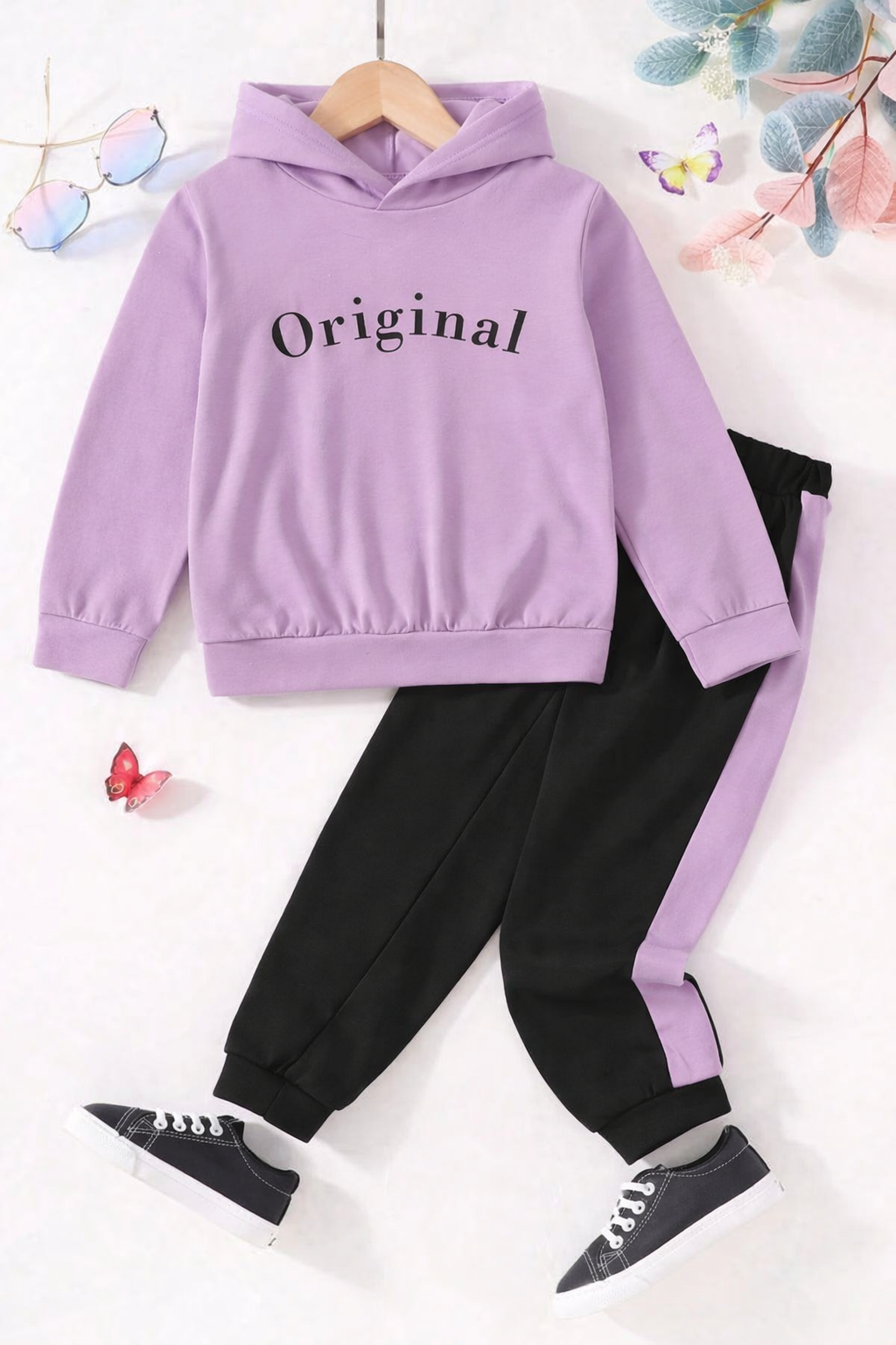 Plush - Hoodied Fleece Shirt & Trouser - Original in Lilac