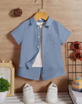 Plush-Boys Short and Shirt Set - Blue
