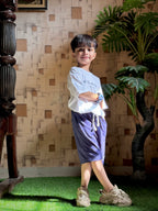 Nifty Basics Boys T-Shirt and Shorts Set (Milano Italy) – White & Navy