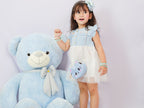 Toddler Girl Cute Princess Denim Mesh Spliced Dress