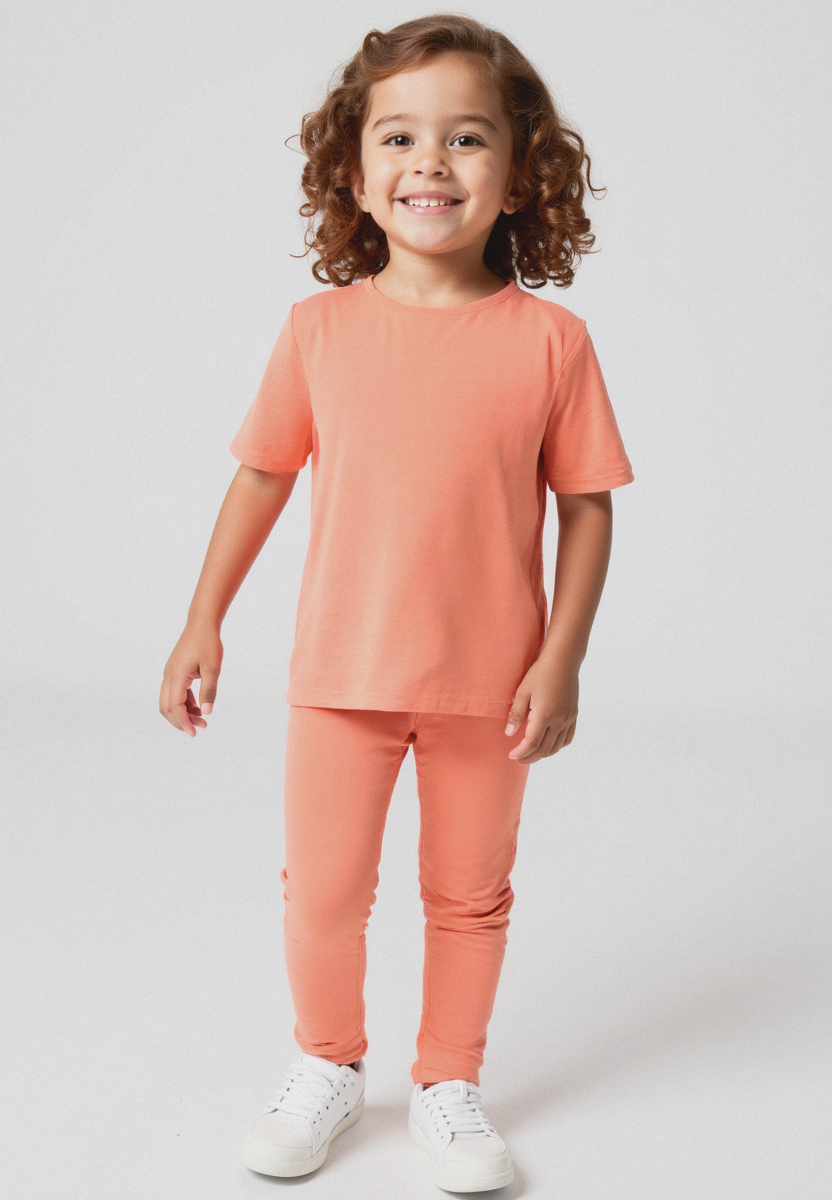 Plush-Premium Girls Casual Wear P/J Set Orange