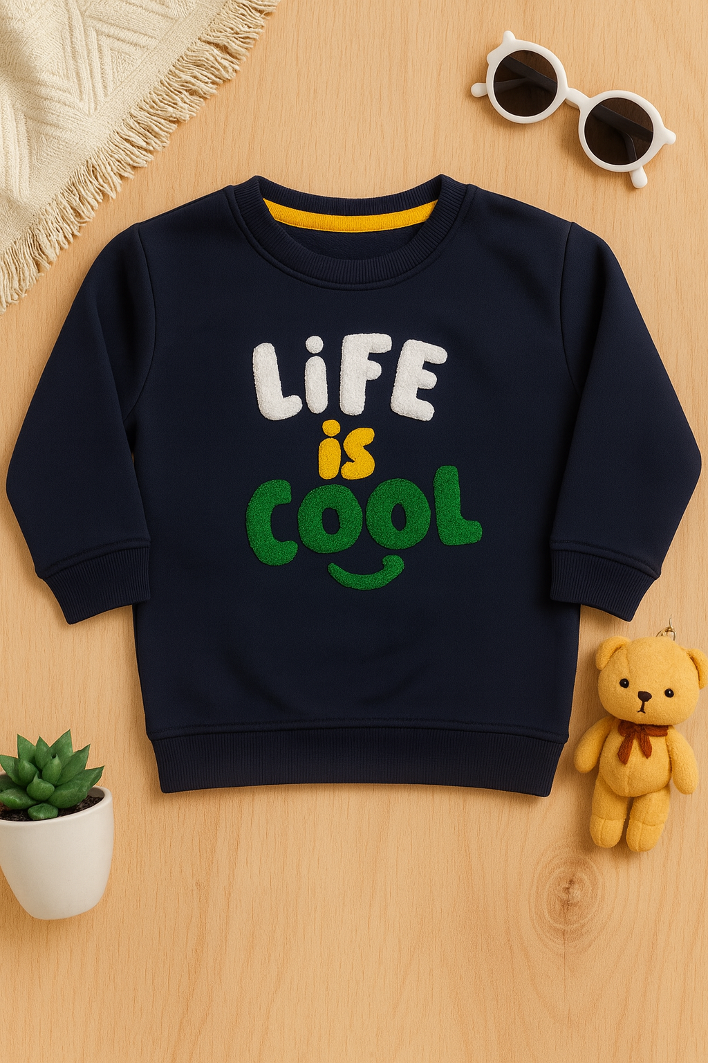 Full Sleeves Sweat Shirt - Life is Cool Blue