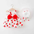 Baby Girl 2PCS ALL OVER PRINT SLEEVELESS DRESS WITH HAT