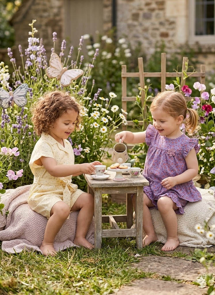 MINI AURA Girls Frock and Short (Floral Print) – Purple