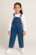 Plush-Summer Denim Romper - Blue