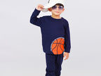 Plush-Premium Basics Casual Wear P/J Set Dark Blue