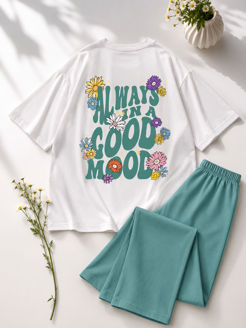PLUSH-Nifty Basics Premium - Good Mood in Mint Green Contrast with Flapper Trousers