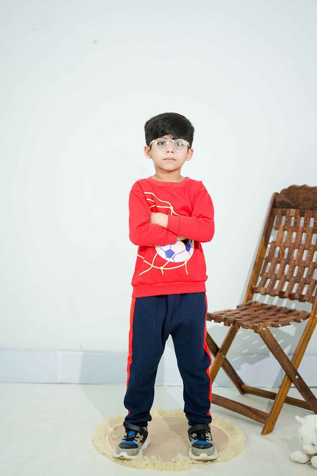 Plush -  Fleece Shirt & Trouser - Football in red