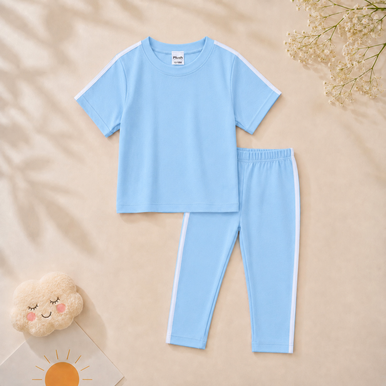 Plush-Premium Casual Wear P/J Set Blue