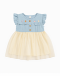Toddler Girl Cute Princess Denim Mesh Spliced Dress