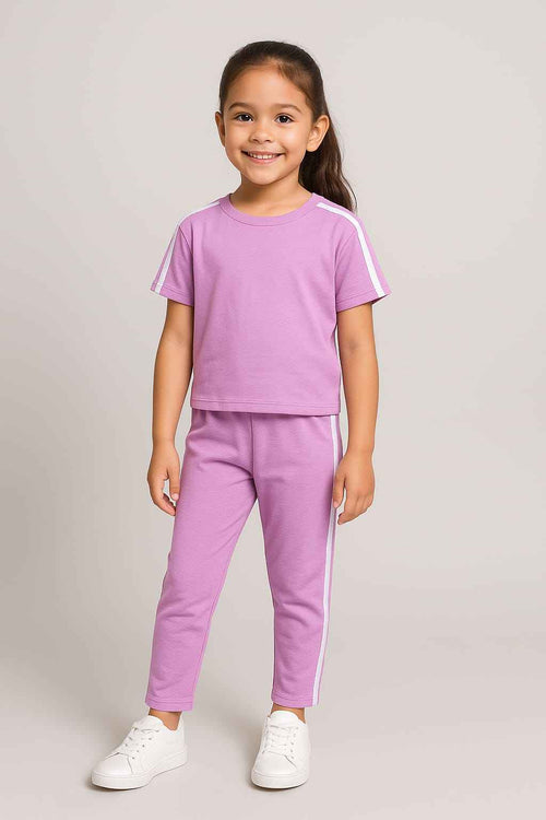 Plush-Premium Girls Casual Wear P/J Set Purple