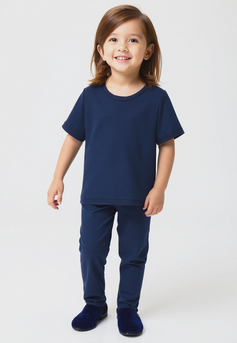 Plush-Premium Basics Casual Wear P/J Set Navy Blue