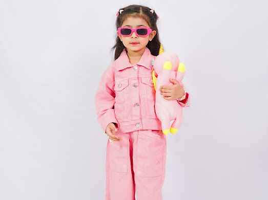 Plush - Denim Coord Set - Barbie Pink