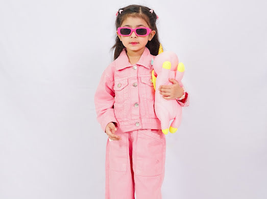 Plush - Denim Coord Set - Barbie Pink