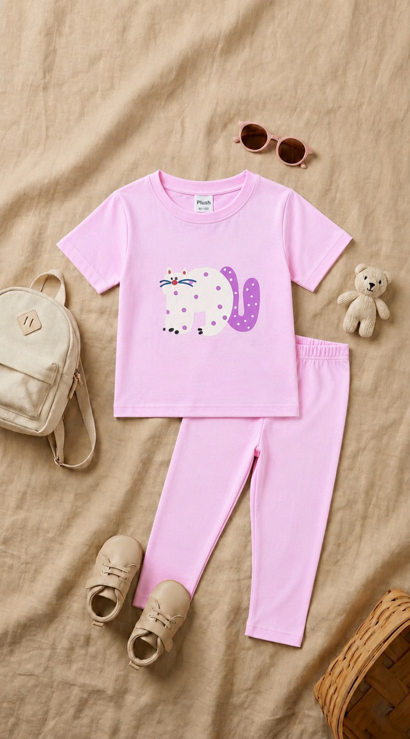 Plush- Cat in Pink Set
