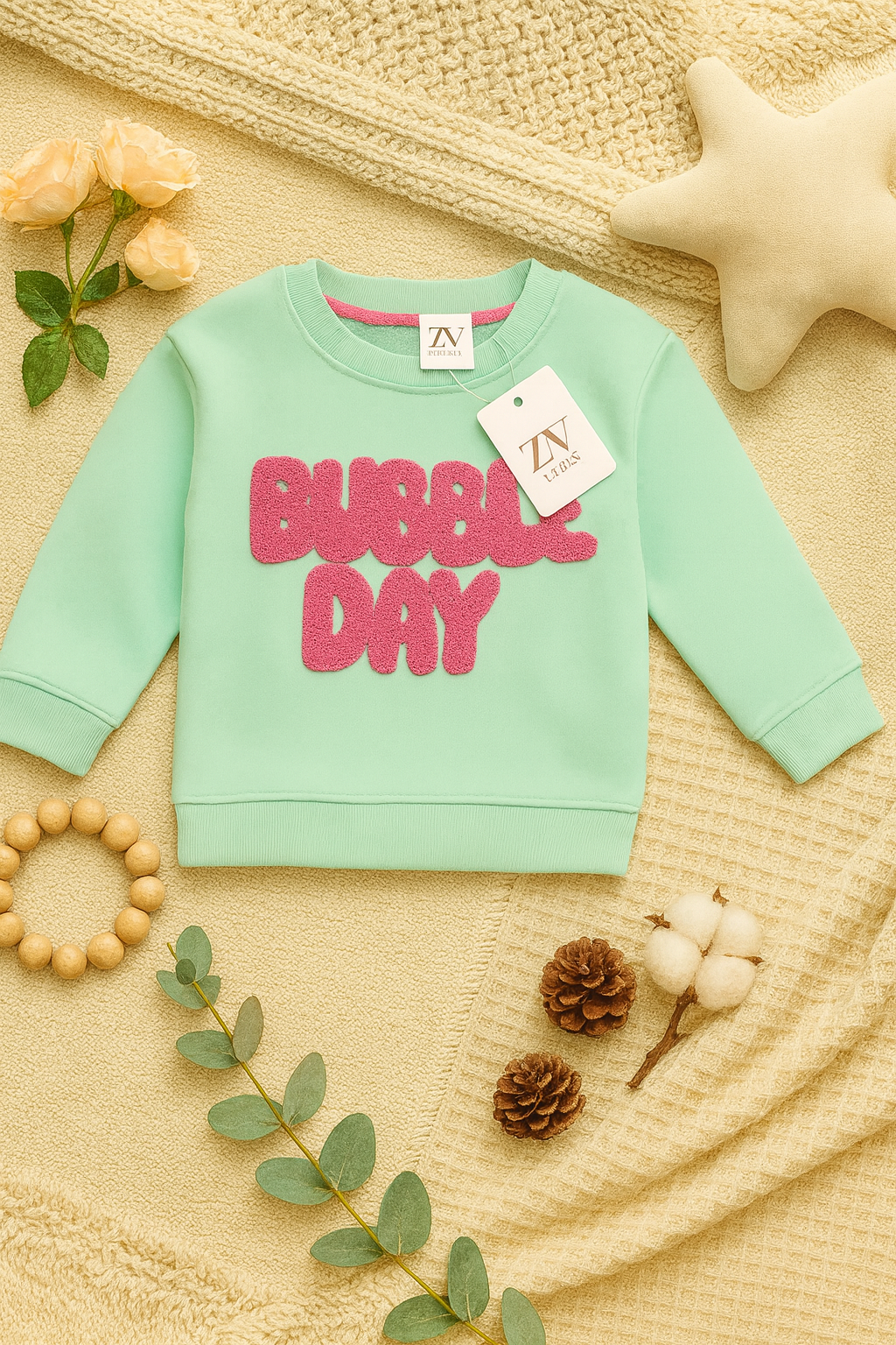 Full Sleeves Sweat Shirt - Bubble Day Ice Green