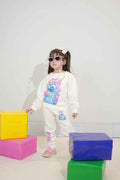 Plush  Fleece Shirt & Trouser - Stitch in White