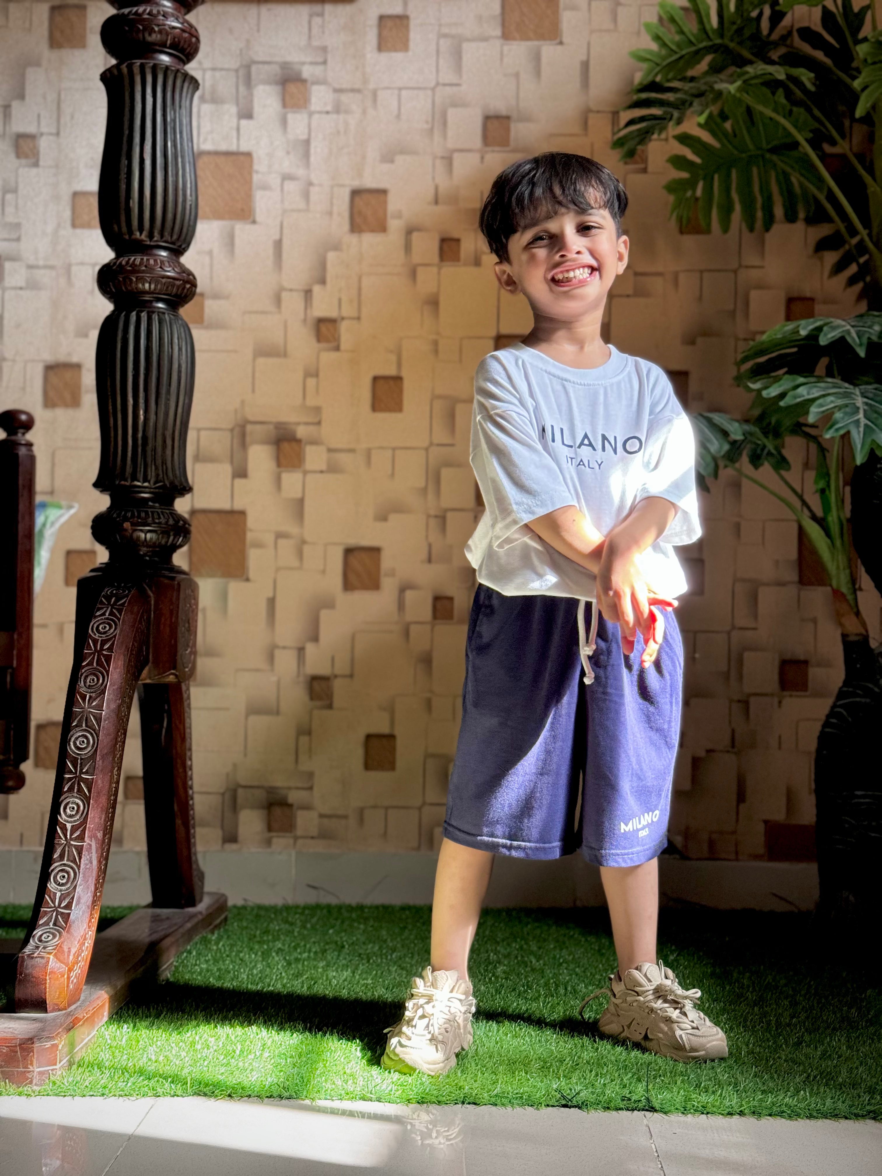 Boys White & Navy 