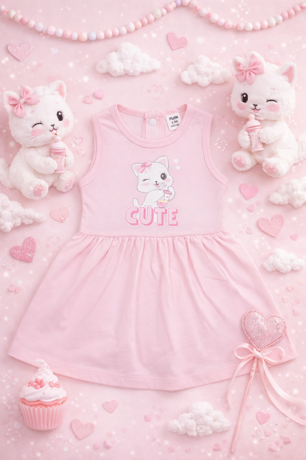 PLUSH-Summer Dress - Cute in Pink