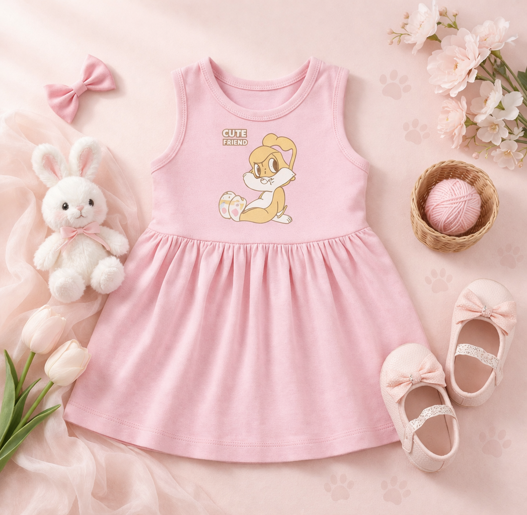PLUSH-SUMMER DRESS - LOONEY TUNES  IN PINK