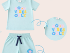 Nifty Basics Girls T-Shirt and Shorts Set (Good Vibes Only) – Mint Green