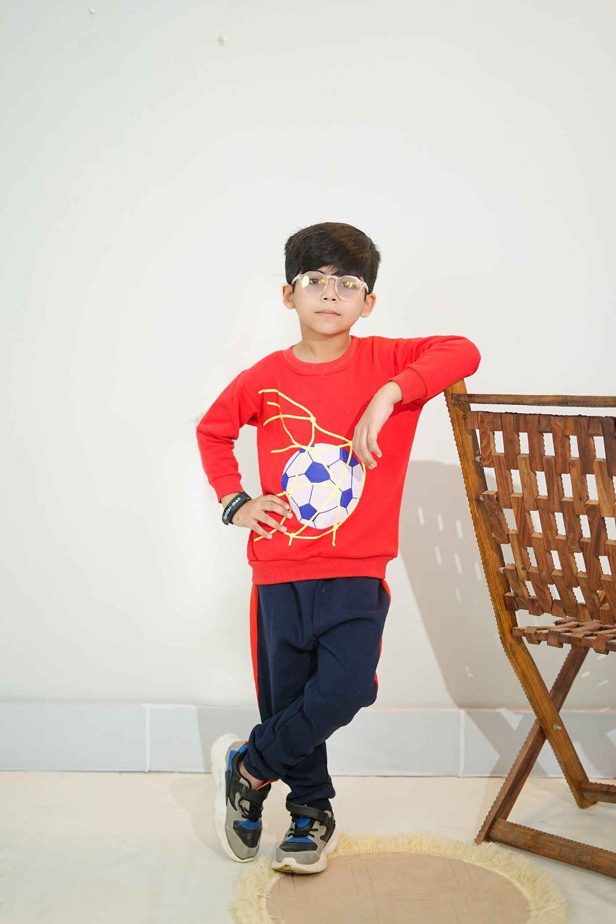 Plush -  Fleece Shirt & Trouser - Football in red