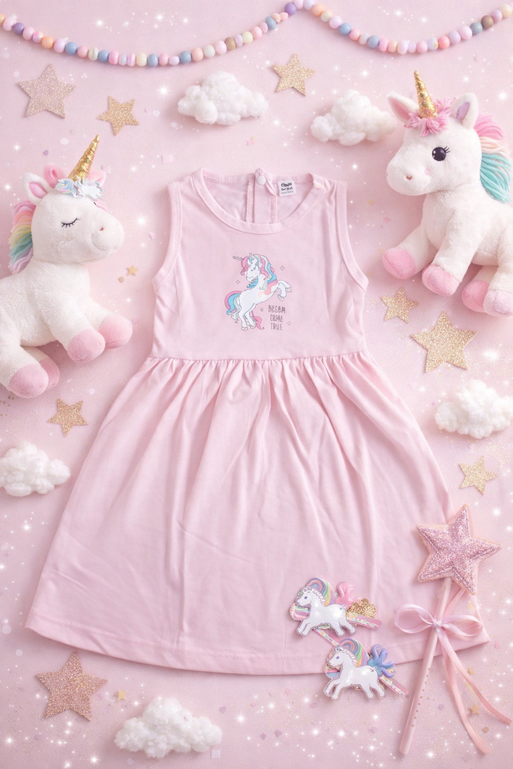 PLUSH-Summer Dress - Unicorn in Pink