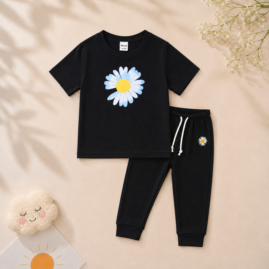 PLUSH-Nifty Basics Premium - Flowers Black
